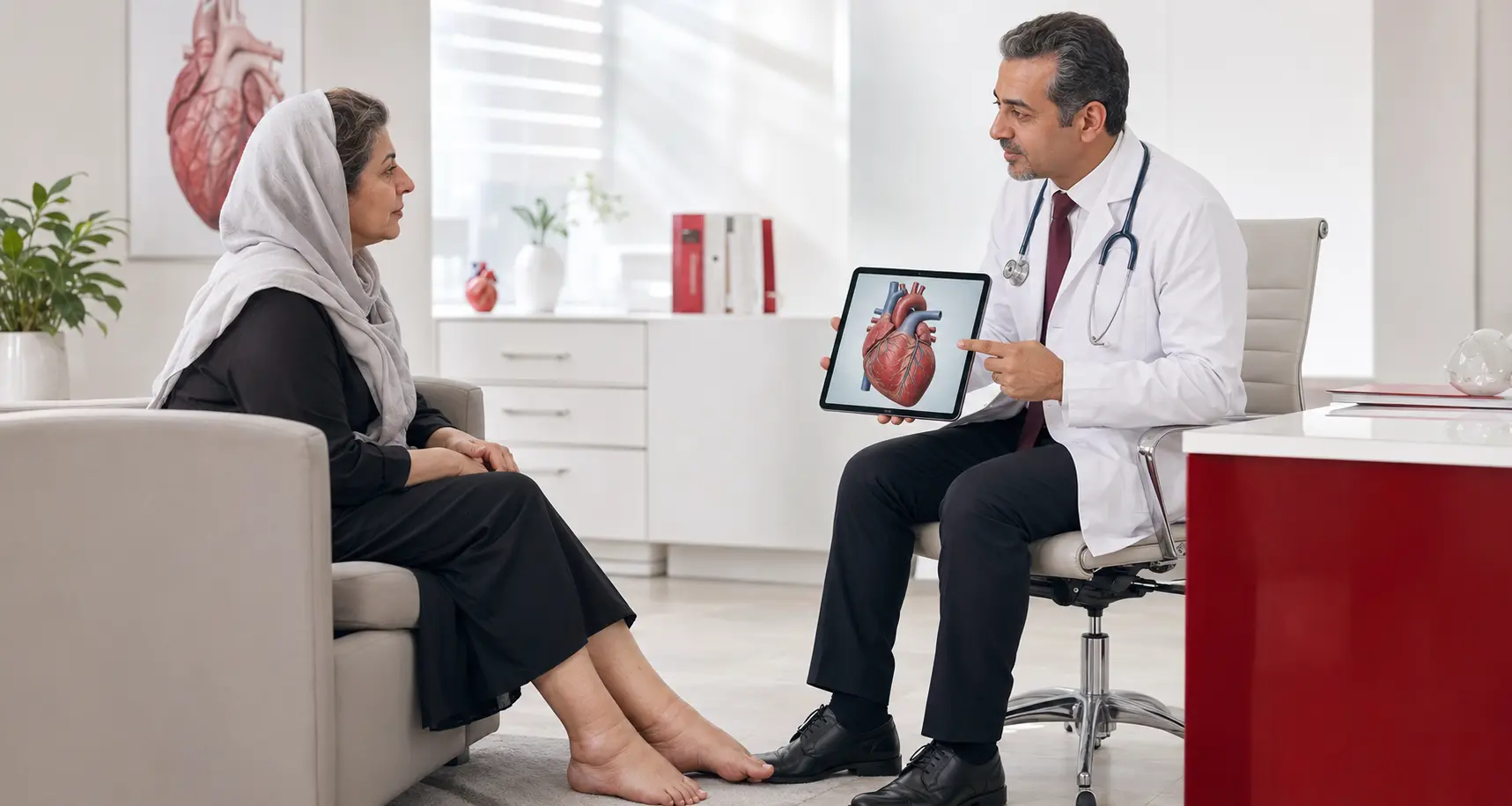ارتباط متورم شدن پا با قلب